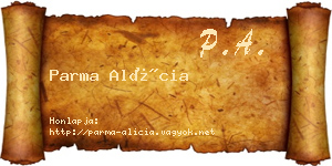 Parma Alícia névjegykártya